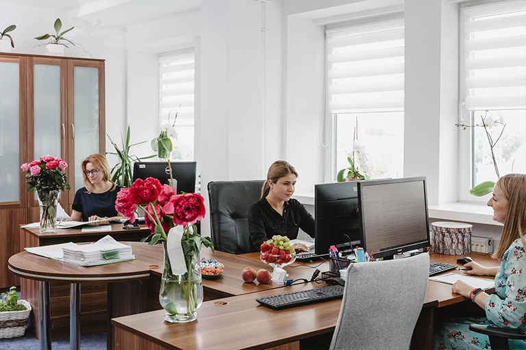 Kobiety pracujące w biurze przy komputerze